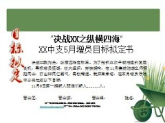 增员目标拟定书1页.ppt