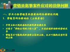 涉及保险营销员犯罪案件法律理论实践问题16页.ppt