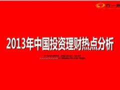 2013年中国投资理财热点分析15页.ppt