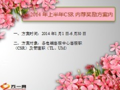 2014年电销上半年CSR内荐奖励方案6页.ppt