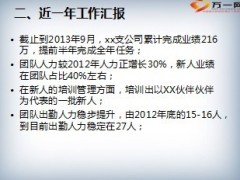 2013年收展部组训述职报告工作汇报8页.ppt