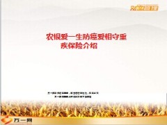 农银爱一生防癌爱相守重疾保险介绍19页.ppt