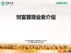 农银人寿财富管理业务背景意义与私行合作模式45页.ppt