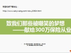 致我们那些被嘲笑的梦想献给300万保险从业者8页.ppt