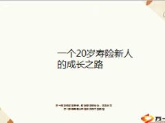 一个20岁寿险新人分享成长之路21页.ppt