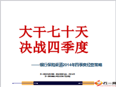 银保2014年四季度冲刺目标及关键业务配套政策举措25页.ppt