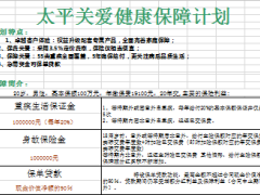 太平人寿关爱健康简版计划书.xls