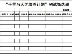 千里马增员计划初试面谈记录甄选表.xls