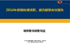 2014年度银保督导岗述职报告建言献策会议报告6页.ppt