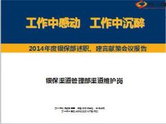 银保渠道管理部渠道维护岗2014述职报告总结17页.ppt