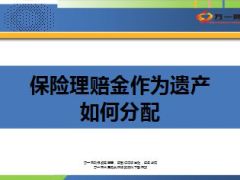 保险理赔金作为遗产如何分配9页.ppt