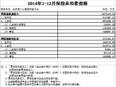 2014年全年北京保险业寿险财险统计数据.xls