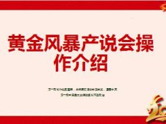 黄金风暴产说会操作介绍41页.ppt