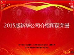 2015版新华公司介绍所获荣誉11页.ppt