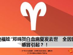 春晚福娃邓鸣贺白血病复发去世22页.ppt