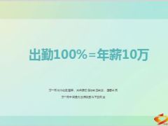 分享出勤百分百等于年薪10万44页.ppt