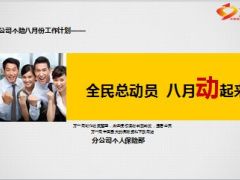 分公司个险八月份工作计划业务方案35页.ppt