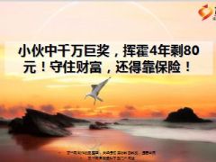 小伙中千万巨奖挥霍4年剩80守住财富还得靠保险12页.ppt
