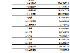 2015年前8月财产保险公司保费收入排名表.xls