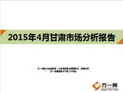 2015年4月甘肃分公司市场分析报告30页.ppt