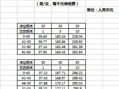 国华金双喜年金保险保险金额表费率.xls