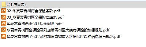 华夏常青树两全保险条款费率.rar