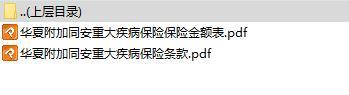 华夏附加同安重大疾病保险条款费率表.rar