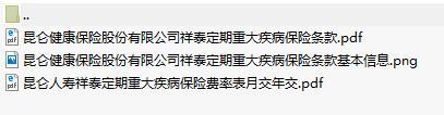 昆仑人寿祥泰定期重大疾病保险条款费率表.rar