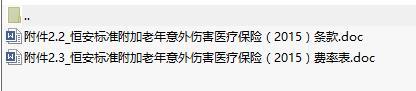 恒安标准附加老年意外伤害医疗保险2015条款费率.rar