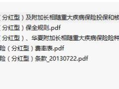 华夏长相随两全保险分红型及附加长相随重大疾病保险相关资料.rar