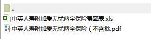 中英人寿附加爱无忧两全保险条款费率表.rar