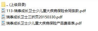 瑞泰成长卫士少儿重大疾病保险产品费率表条款三折页.rar