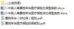 中英人寿康悦年华医疗保险社保型非社保型条款规则.rar