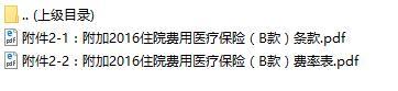 新华人寿附加2016住院费用医疗保险B款条款费率表.rar