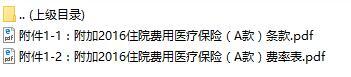 新华人寿附加2016住院费用医疗保险A款条款费率表.rar