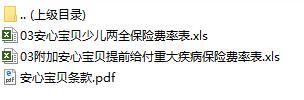 新华人寿安心宝贝少儿两全保险条款费率表.rar