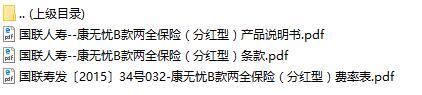 国联人寿康无忧B款两全保险分红型条款说明书费率表.rar