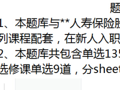 保险公司新人岗前培训考试题库含答案5页.xls