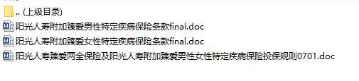 阳光人寿附加臻爱男性女性特定疾病保险条款投保规则.rar