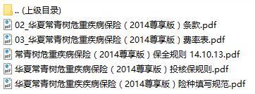 华夏常青树危重疾病保险2014尊享版条款费率规则.rar