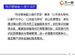 银保网点销售能力提升项目介绍18页.ppt