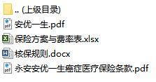 永安安优一生癌症医疗保险条款费率表核保规则彩页.rar