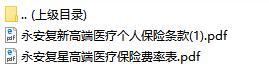 永安复新高端医疗个人保险条款费率表.rar