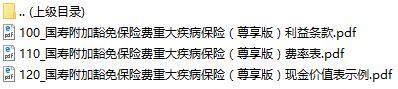 国寿附加豁免保险费重大疾病保险尊享版利益条款费率表现金价值.rar