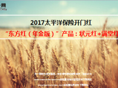 2017太平洋保险开门红东方红年金版产品状元红满堂红保险责任利益8页.ppt