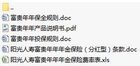 阳光人寿富贵年年年金保险分红型条款费率表投保保全规则说明书.rar