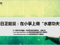每日正能量在小事上做水磨功夫9页.ppt