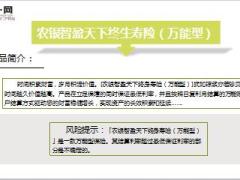 农银智盈天下终生寿险万能型产品简介8页.ppt