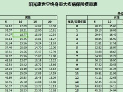 阳光人寿康世宁终身重大疾病保险费率表1页.xls