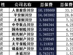 四川省2017年前1月财险公司总保费排行榜.xls